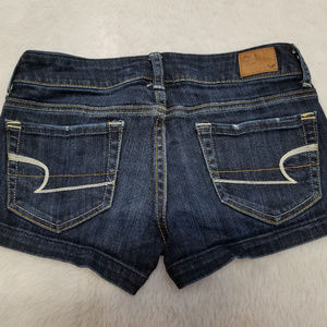 Womens Sz 0 Stretch Jeans Mini Shorts Denim Booty